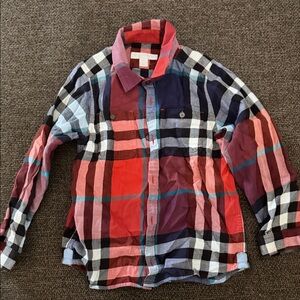 Burberry Red and Black Plaid Shirt